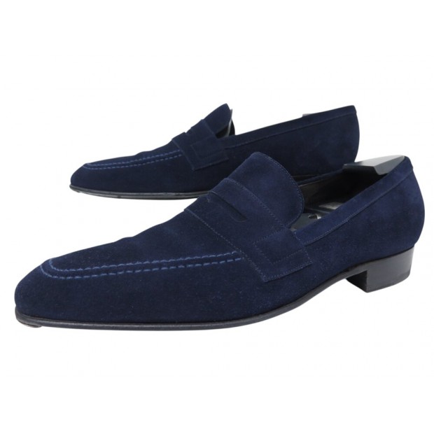 CHAUSSURES JM WESTON WOOLTON MOCASSINS 474 9.5D 43.5 DAIM EMBAUCHOIRS SHOES 895€