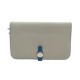 PORTEFEUILLE HERMES DOGON DUO CUIR TOGO BLEU GRIS ACIER PALLADIE WALLET 2150€