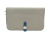 portefeuille hermes dogon duo cuir togo bleu gris