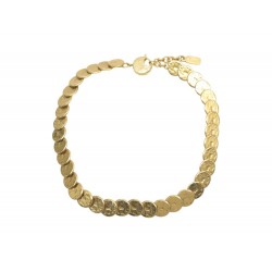 VINTAGE COLLIER YVES SAINT LAURENT RAS DU COU MEDAILLONS 43-48 CM METAL CHOKER