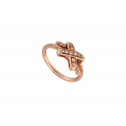 BAGUE CHAUMET JEUX DE LIENS 082179 EN OR ROSE 18K DIAMANTS 0.35CT T52 RING 6950€