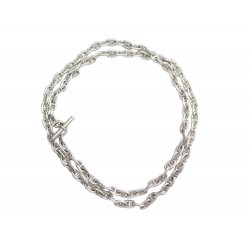 RARE COLLIER HERMES SAUTOIR CHAINE D'ANCRE 120CM 306G CEINTURE ARGENT NECKLACE