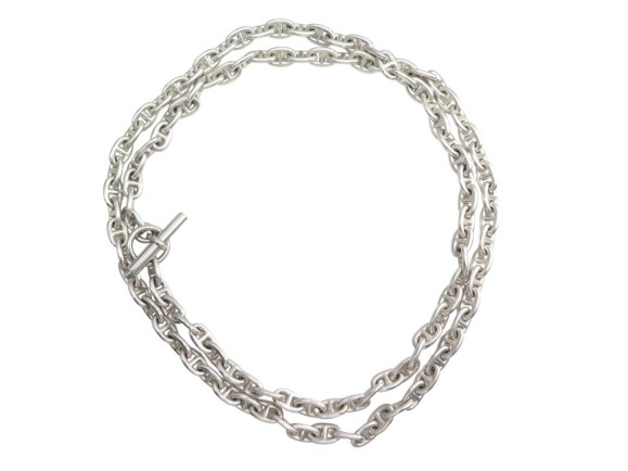 rare collier hermes sautoir chaine d'ancre 120cm 306g