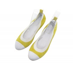 NEUF CHAUSSURES CHANEL TIMELESS SPIRIT G25139 37.5 BALLERINES CUIR & DAIM 600€