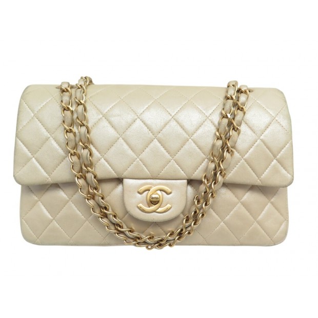 VINTAGE SAC A MAIN CHANEL CLASSIQUE MEDIUM CUIR IRIDESCENT A01112 HANDBAG 10300€