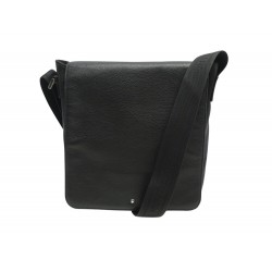 SACOCHE MONTBLANC EN CUIR SOFT GRAIN 113301 NOIR BANDOULIERE HAND BAG PURSE 900€