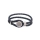NEUF BRACELET MONTBLANC URBAN SPIRIT 11655063 18CM CUIR TRESSE NOIR BANGLE 355€