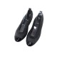 CHAUSSURES CHANEL G26642 BALLERINES 38.5 CUIR NOIR BOUTS VERNIS FLAT SHOES 600€
