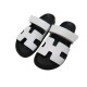 NEUF CHAUSSURES HERMES MULES CHYPRE H222100Z 38 EN CUIR BLANC POCHON BOITE SHOES