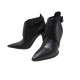 CHAUSSURES HERMES BOTTINES A BOUT POINTU 35.5 CUIR NOIR ANKLE BOOTS +BOITE 1100€