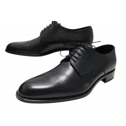 NEUF CHAUSSURES LOUIS VUITTON DERBY MINISTER 1ACDF8 8.5 42.5 CUIR EPI NOIR 800€