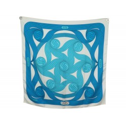 RARE FOULARD HERMES JO MONTREAL-INNSBRUCK 1976 CARRE 90 EN SOIE BLANC SCARF 530€