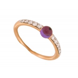 NEUF BAGUE POMELLATO M'AMA NON M'AMA AMETHYSTE 52 DIAMANTS EN OR JAUNE 18K 1950€