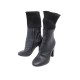 CHAUSSURES CHANEL 16K G31268 37 BOTTINES A TALONS LOGO CC CUIR SOCKS BOOTS 1600€