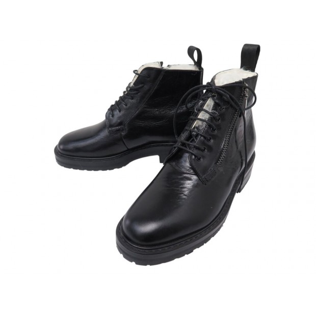 NEUF CHAUSSURES BOTTINES SAINT LAURENT FOURREES CUIR PEAU LAINEE MOUTON 37 1150€