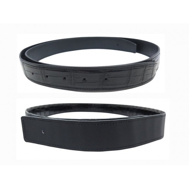 NEUF LIEN DE CEINTURE T 105 COMPATIBLE BOUCLE HERMES 32MM EN CUIR CROCODILE BELT