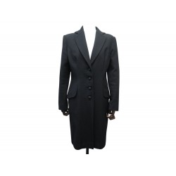 NEUF MANTEAU LONG CHRISTIAN DIOR M 40 EN LAINE NOIR NEW BLACK WOOL COAT 3980€