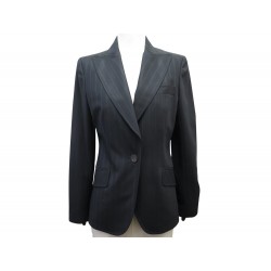 NEUF VESTE CHRISTIAN DIOR BLAZER RAYURES 5P12022205 40 M LAINE NOIR JACKET 2800€