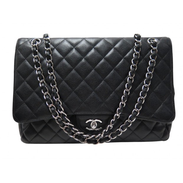 SAC A MAIN CHANEL CLASSIQUE TIMELESS MAXI JUMBO A47600 CUIR CAVIAR NOIR 11700€