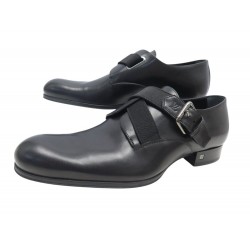 NEUF CHAUSSURES LOUIS VUITTON DERBY SKETCH BUCKLE 7 41 CUIR NOIR NEW SHOES 950€