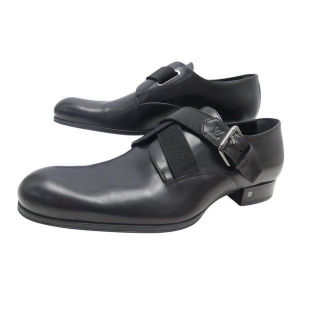 NEUF CHAUSSURES LOUIS VUITTON DERBY SKETCH BUCKLE 7 41 CUIR NOIR NEW SHOES 950€