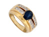 bague style art deco t53 saphir 1.65ct diamants 0.16ct