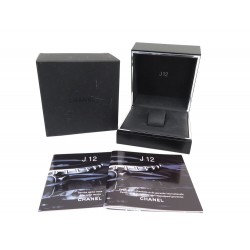 BOITE POUR MONTRE CHANEL J12 CERAMIQUE PREMIERE CUIR NOIR LEATHER WATCH CASE BOX