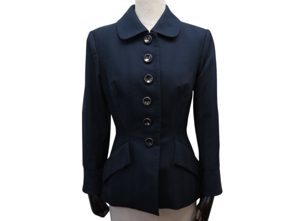 veste christian dior bar 40 m en laine bleue