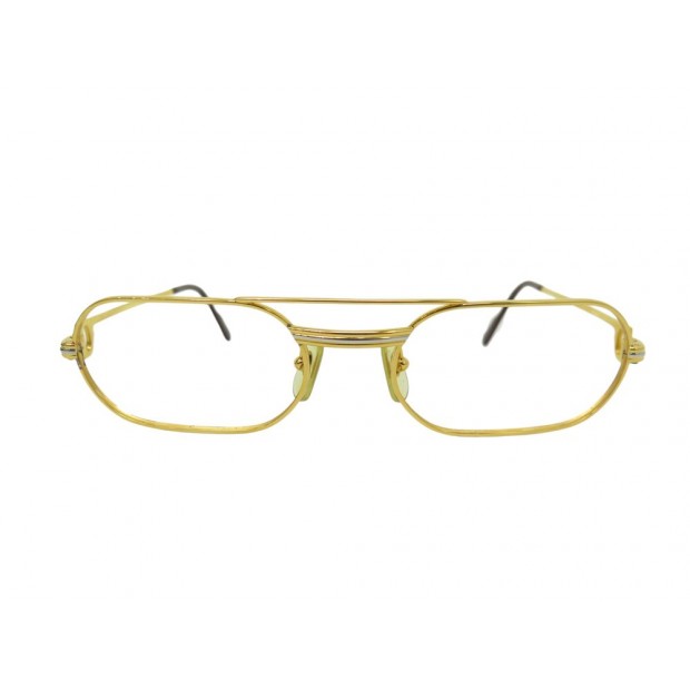 MONTURE DE LUNETTES CARTIER MUST LOUIS EN PLAQUE OR + ETUI GOLDEN GLASSES 890€