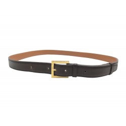 VINTAGE CEINTURE HERMES BOUCLE ARDILLON DORE T 100 EN CUIR MARRON LEATHER BELT