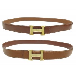 CEINTURE HERMES BOUCLE H GUILLOCHE 32MM T105 EN CUIR REVERSIBLE TOGO EPSOM 830€