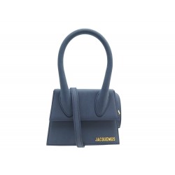 NEUF SAC A MAIN JACQUEMUS LE CHIQUITO MOYEN EN CUIR BLEU BANDOULIERE PURSE 720€