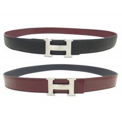 CEINTURE HERMES BOUCLE H BROSSE 32MM T105 CUIR REVERSIBLE TOGO & EPSOM BELT 770€