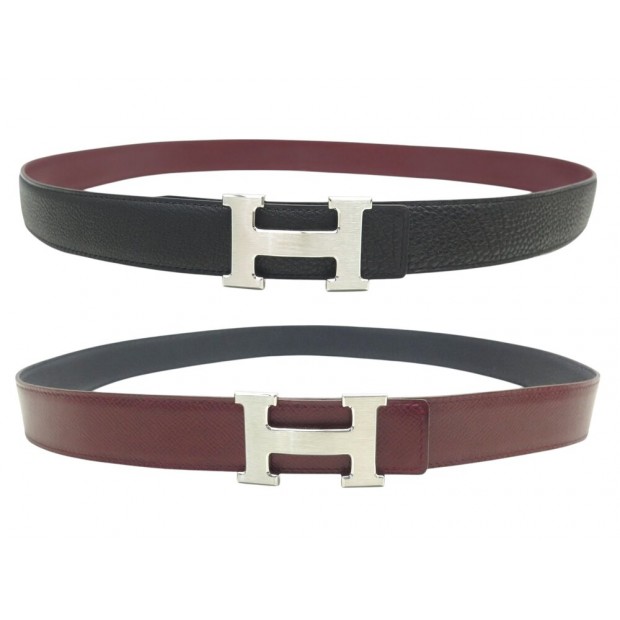 CEINTURE HERMES BOUCLE H BROSSE 32MM T105 CUIR REVERSIBLE TOGO & EPSOM BELT 770€