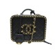SAC A MAIN CHANEL VANITY LOGO CC CHAINE CUIR NOIR BANDOULIERE BLACK HANBAG 6000€