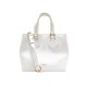 SAC A MAIN LANCEL CABAS S NEO IZY A12133 CUIR GRAINE BLANC BANDOULIERE BAG 550€