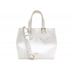 SAC A MAIN LANCEL CABAS S NEO IZY A12133 CUIR GRAINE BLANC BANDOULIERE BAG 550€