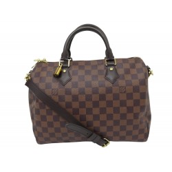 SAC A MAIN LOUIS VUITTON SPEEDY 30 DAMIER EBENE BANDOULIERE N40590 HANDBAG 1650€