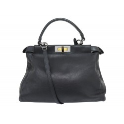 SAC A MAIN FENDI PEEKABOO MM 8BN226 CUIR REGULAR NOIR BANDOULIERE HAND BAG 4800€