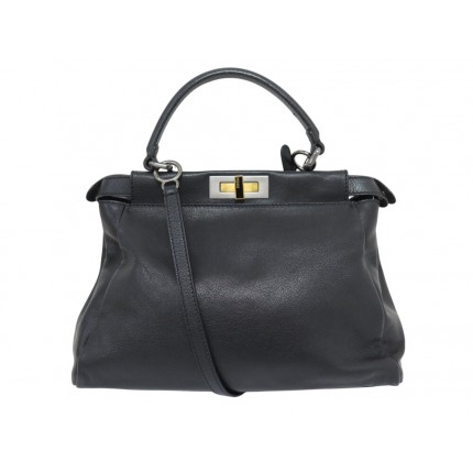SAC A MAIN FENDI PEEKABOO MM 8BN226 CUIR REGULAR NOIR BANDOULIERE HAND BAG 4800€