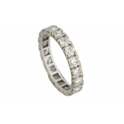 BAGUE ALLIANCE AMERICAINE 20 DIAMANTS 2CT OR BLANC 18K 2.1GR T50 WHITE GOLD RING