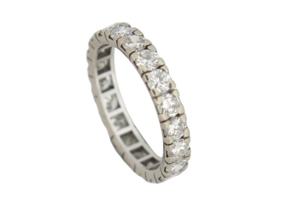 bague alliance americaine 20 diamants 2ct or blanc 18k