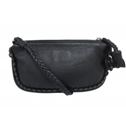 SAC A MAIN CHRISTIAN DIOR POCHETTE TROTTER CUIR GRAINE NOIR HAND BAG PURSE 1500€