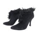 CHAUSSURES HERMES BOTTINES A BOUT POINTU 35 DAIM FOURRE BOITE ANKLE BOOTS 1100€