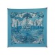 FOULARD HERMES SARASVATI ZOE PAUWELS CARRE 90 EN SOIE BLEUE BLUE SILK SCARF 530€