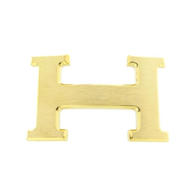 NEUF BOUCLE DE CEINTURE HERMES H 32 MM EN METAL DORE BROSSE GOLDEN BUCKLE BELT