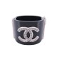 BRACELET CHANEL MANCHETTE LOGO CC CRISTAUX 16 CM 2011 RESINE BLACK CUFF BANGLE