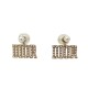 NEUF BOUCLES D'OREILLES DIOR TRIBALES LOGO PERLES EN METAL DORE EARRINGS 500€