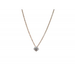 NEUF COLLIER PENDENTIF SOLITAIRE 38-42CM DIAMANT BRILLANT 0.2CT OR 1.7G NECKLACE
