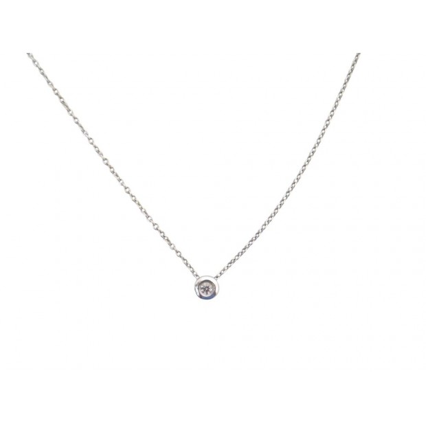 NEUF COLLIER PENDENTIF SOLITAIRE 38-43CM DIAMANT BRILLANT 0.05CT OR 18K NECKLACE